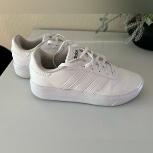 Like New Adidas White Court Platform Shoes